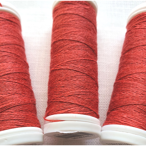 nici lniane coral red linen threads.